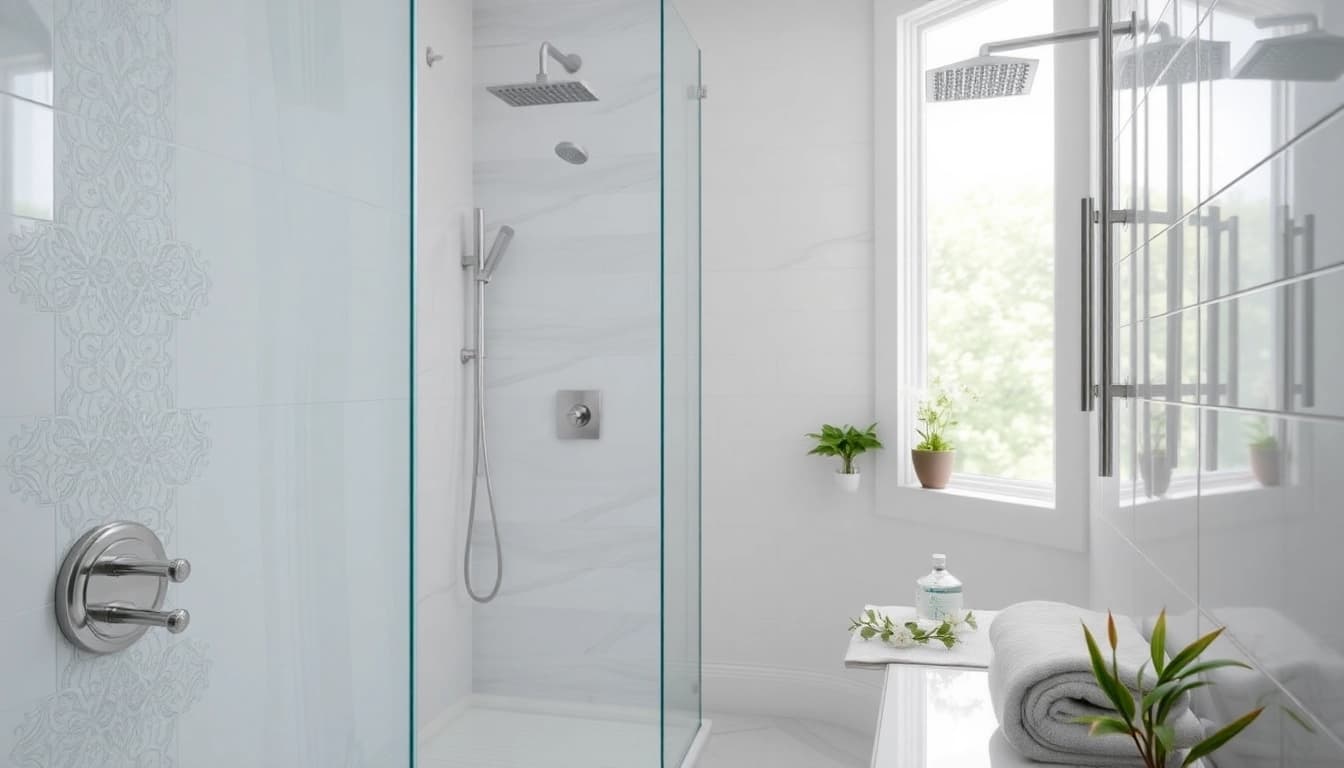 Experience elegant showers in a luxurious bathroom setting with modern design elements.