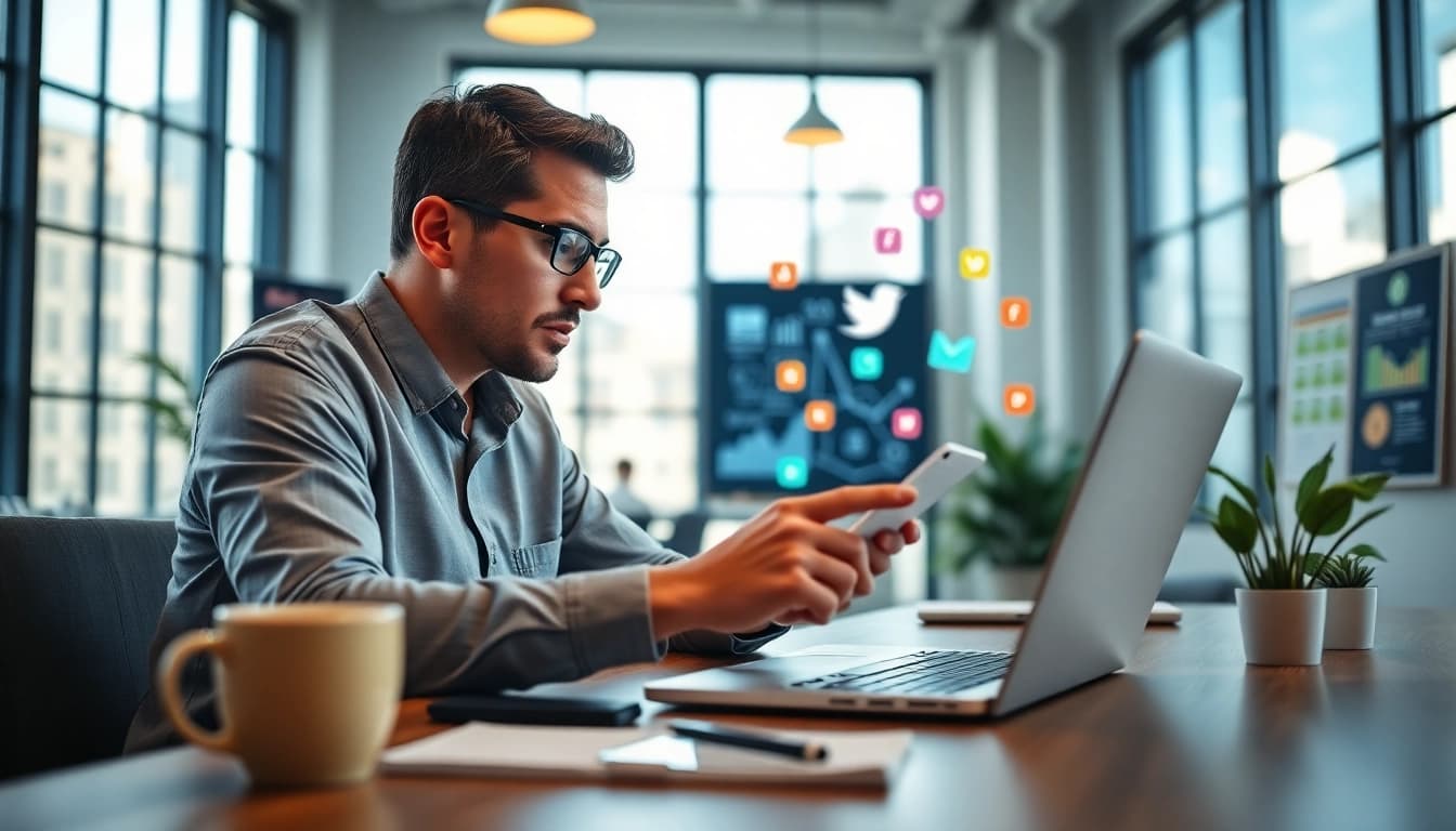 Boost your strategy with social media marketing edmonton insights from an expert working in a modern office.