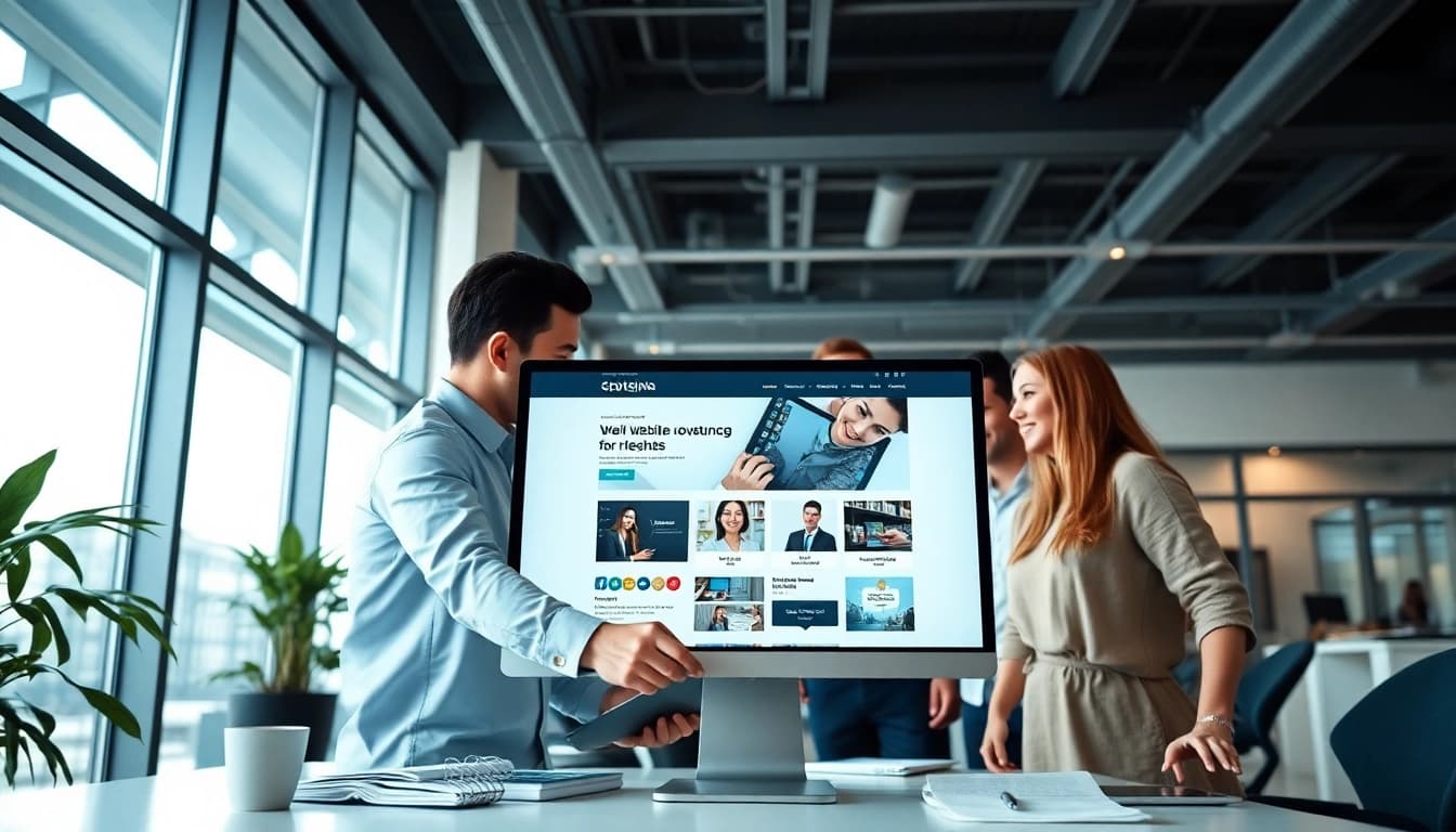 Innovative team collaborating on Thiết kế website for a professional online presence.