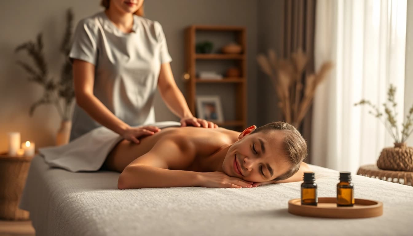 출장마사지 at home featuring a skilled therapist providing soothing relaxation.