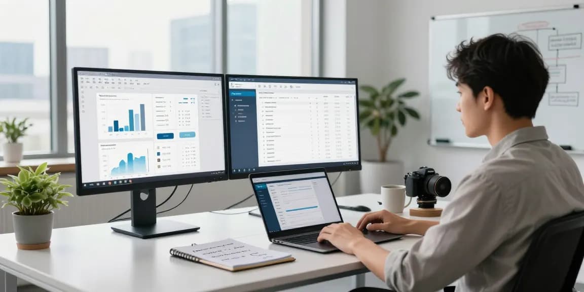 Detect fraud receipt technology in action with a data analyst in a modern office.