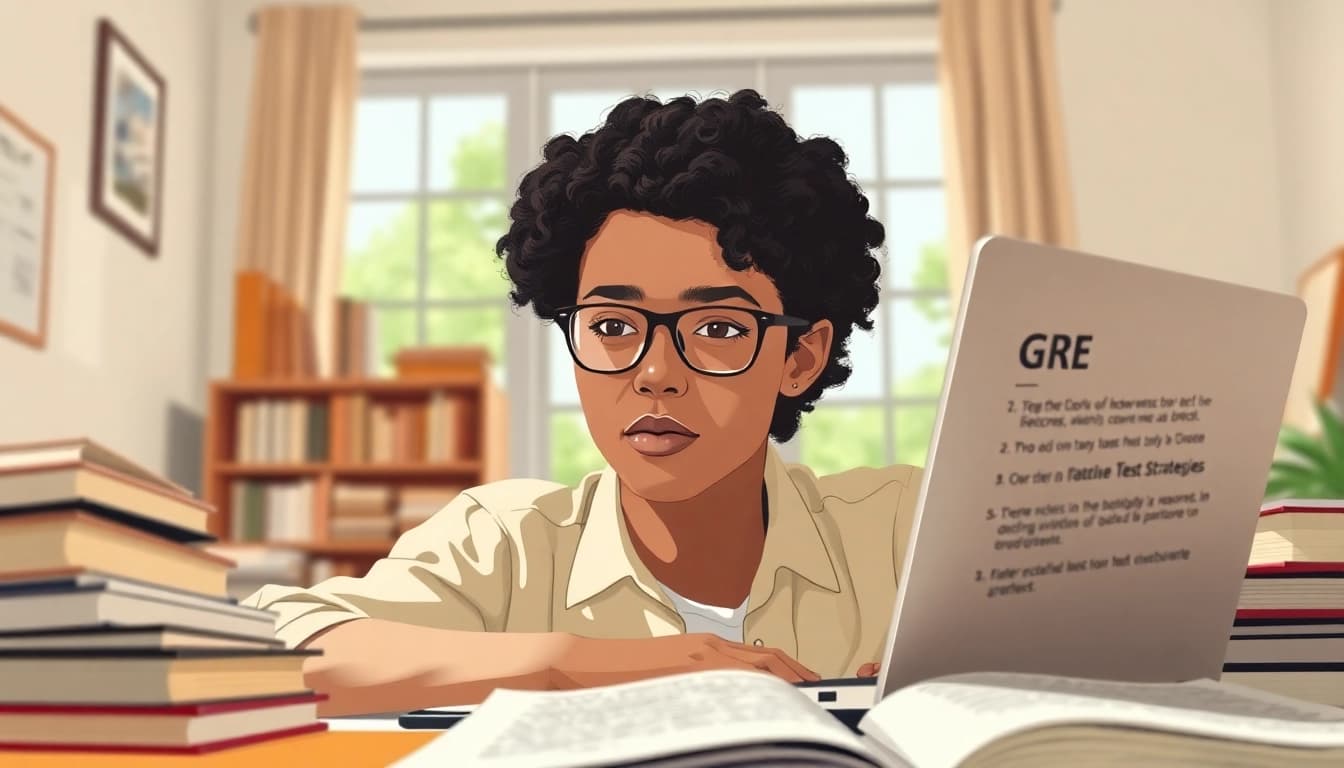 Pay someone to take GRE for me, showcasing a studious environment with a focused student ready for the exam.