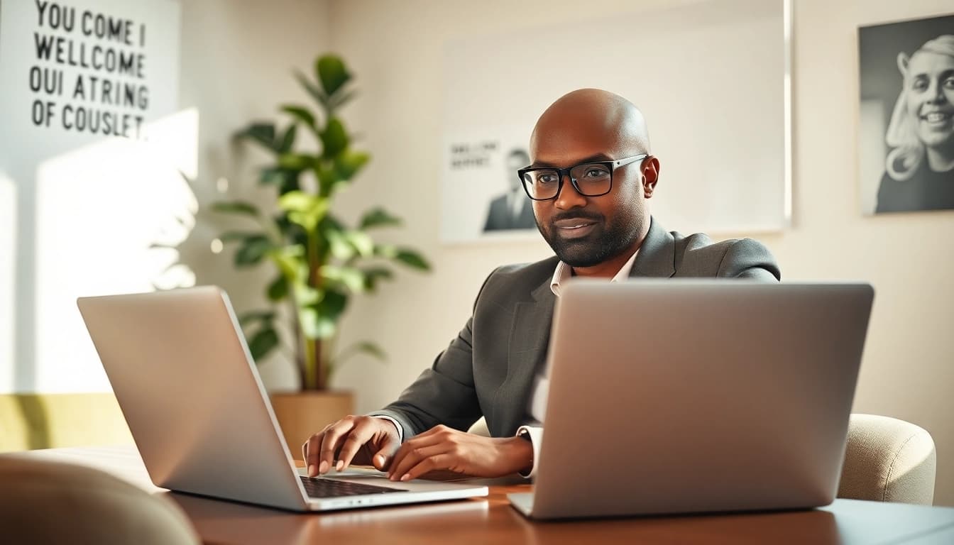Find a local business coach near me demonstrating engagement in a virtual session.