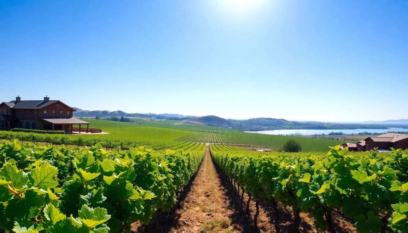 Experience the beauty of Clarksburg CA's vineyards, capturing serene winery landscapes.