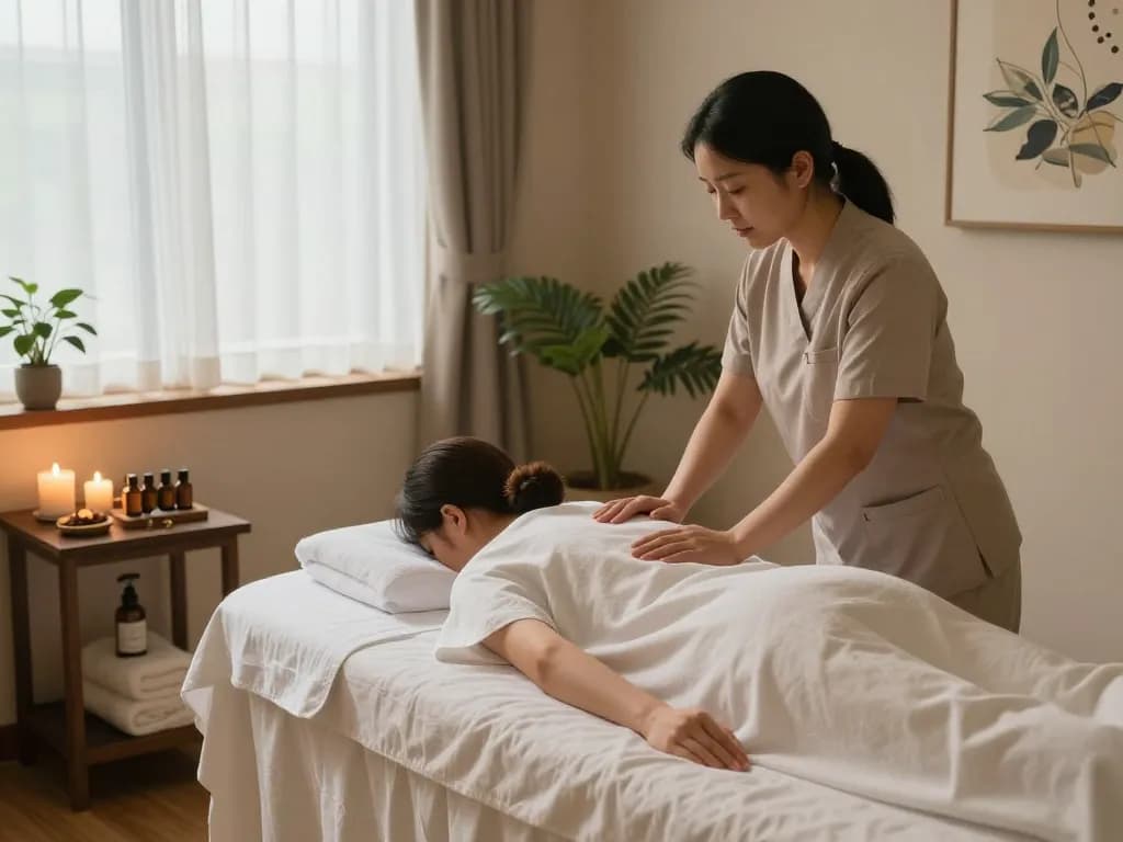 Experience a rejuvenating 인계동마사지 in a tranquil therapy room, surrounded by calming decor and soothing ambiance.