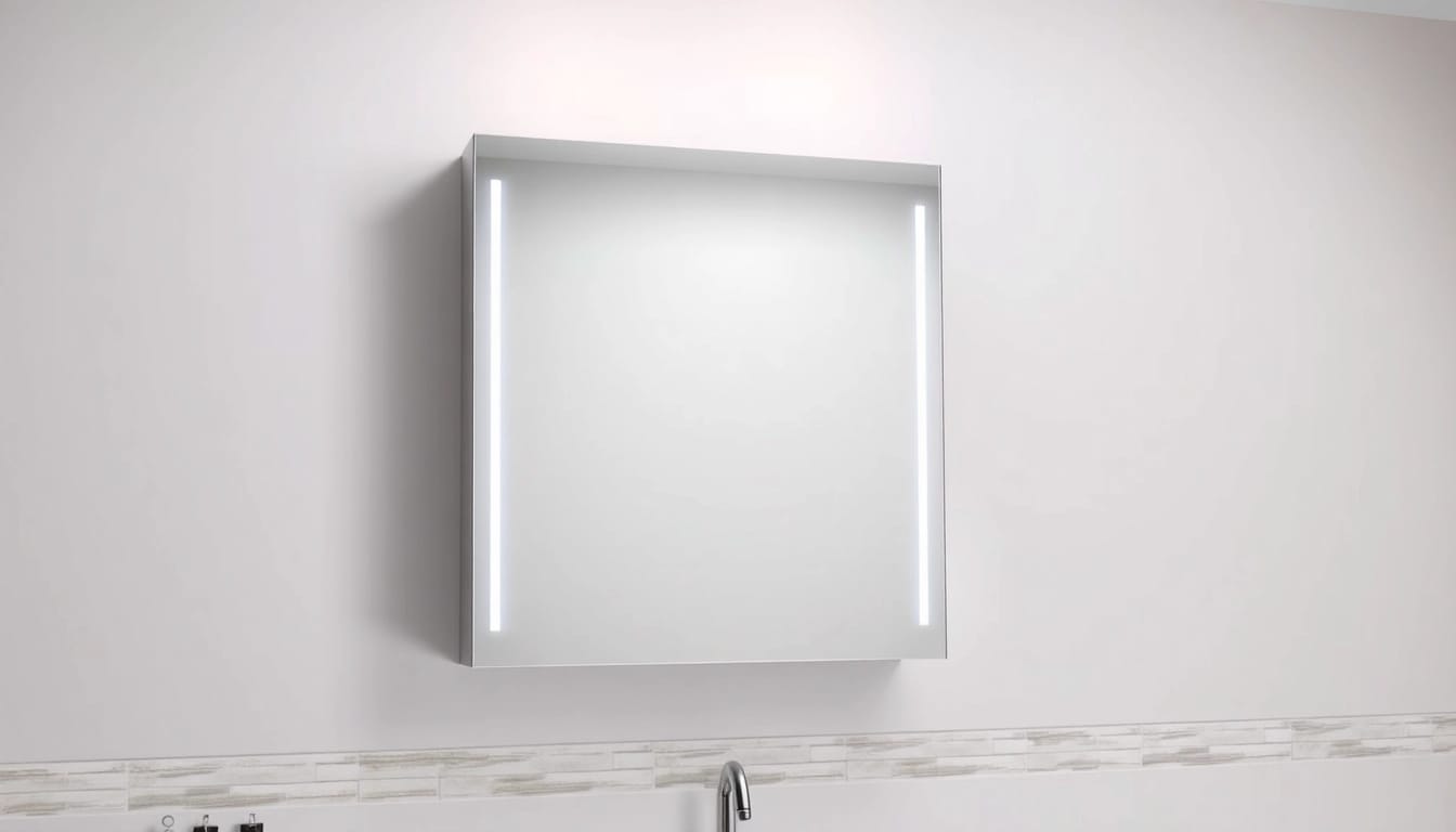 Gestalten Sie Ihr Bad mit dem eleganten sonni Spiegelschrank mit Beleuchtung und Steckdose.