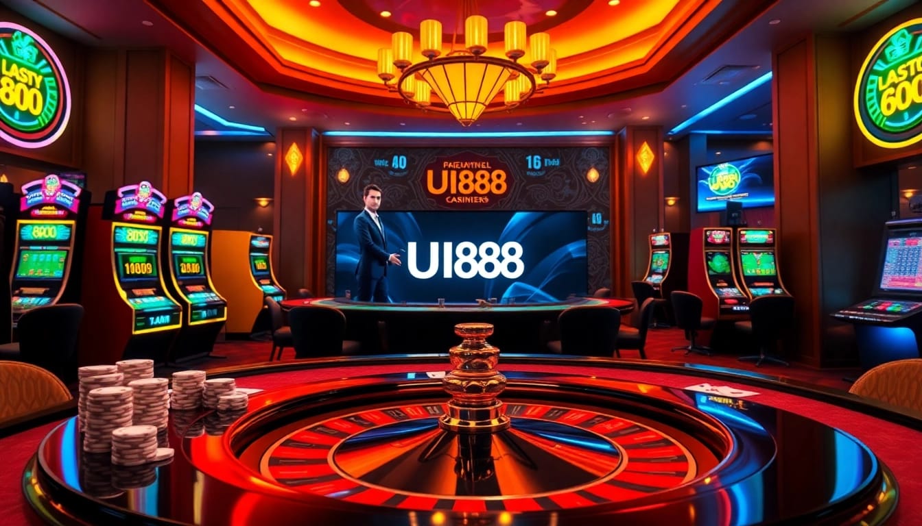 UU88 online gambling scene showcasing luxury and excitement with casino elements.