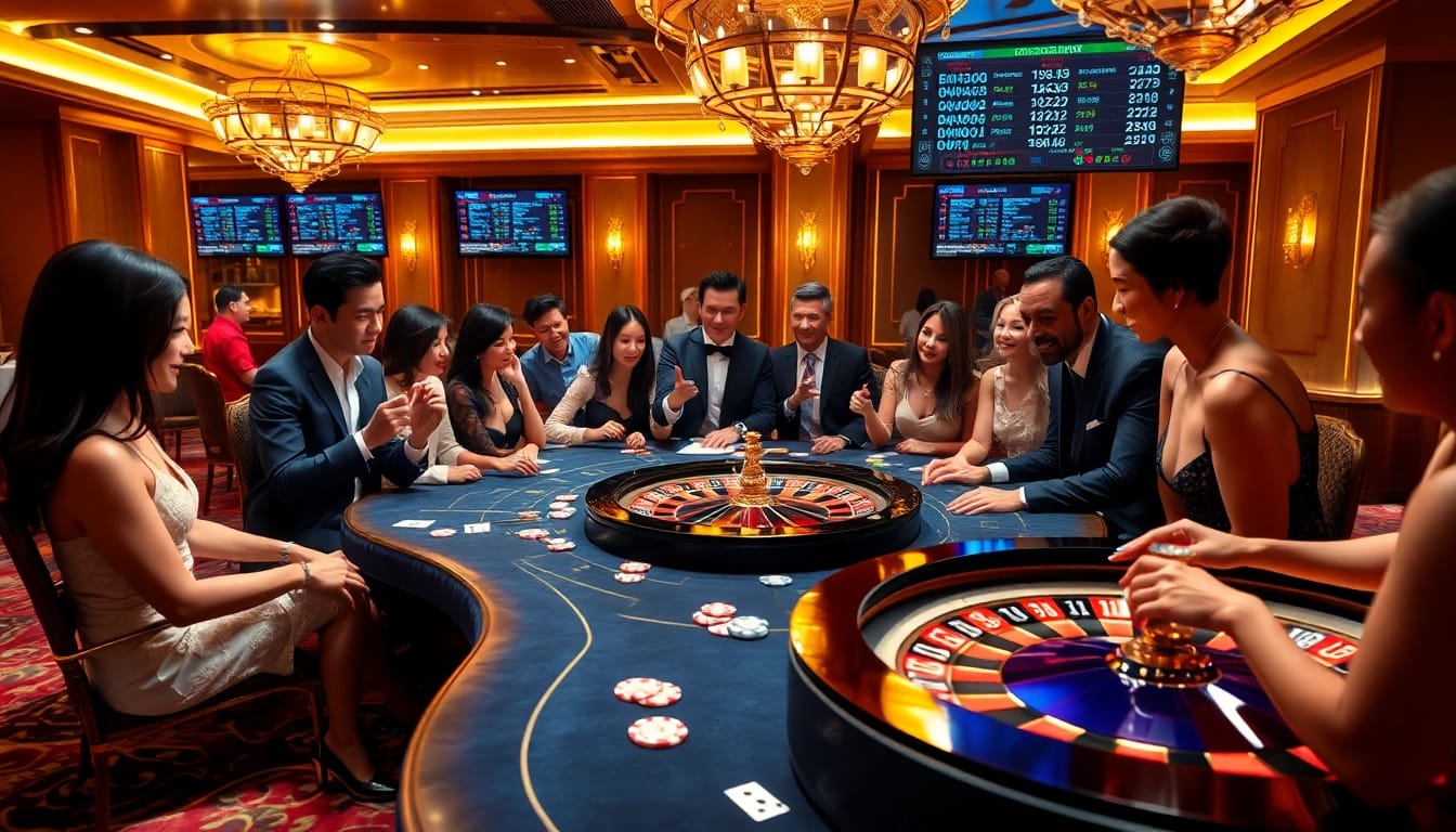Experience the excitement of 68VIP with players engaged in high-stakes poker and roulette.