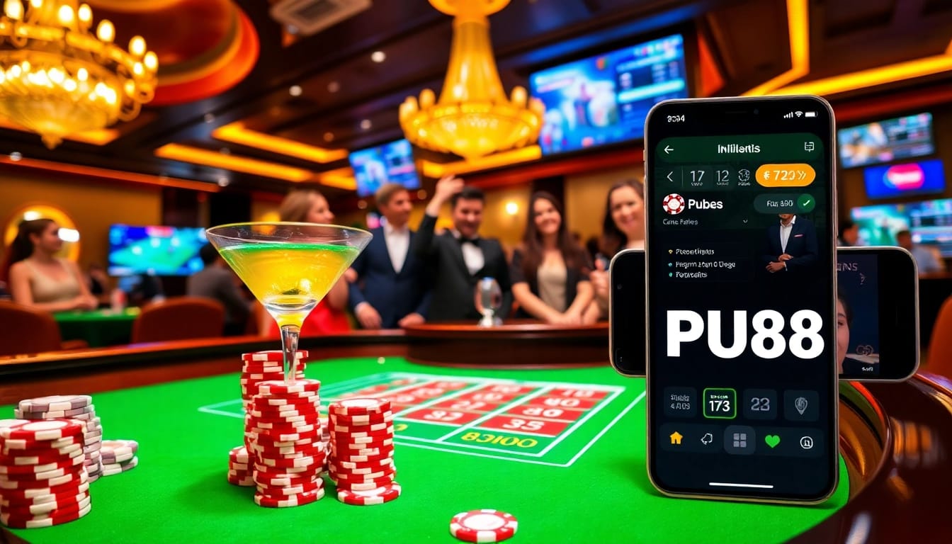 Experience the excitement of gambling with link PU88 at this vibrant casino setup.