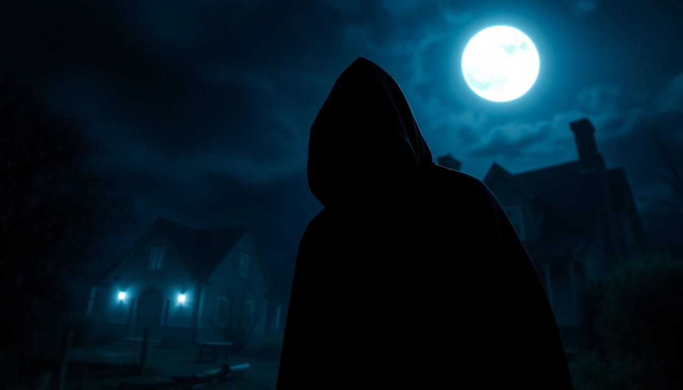 Mysterious figure in shadows representing the essence of a thriller film.
