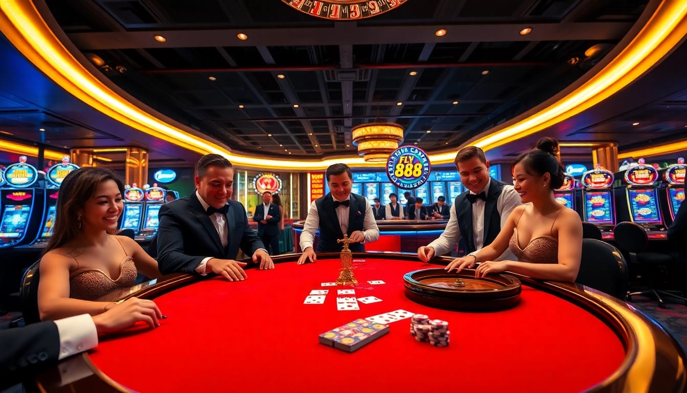 Experience thrilling gameplay at FLY88 with engaging poker games and vibrant casino machines.