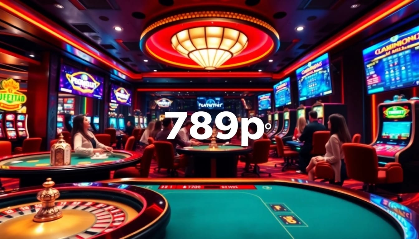Excited players enjoying various games at 789p's online casino, highlighting vibrant tables and interfaces.