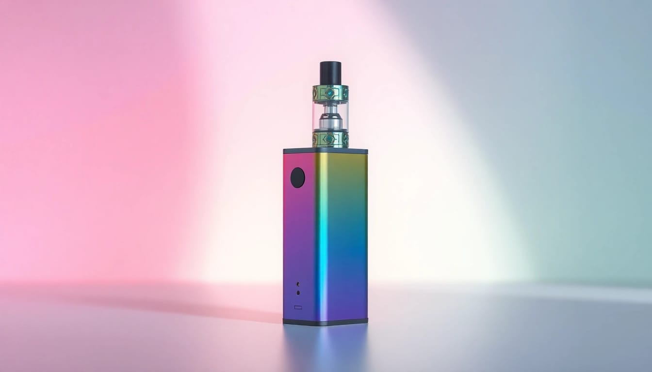 Elfbar Vape-Gerät in lebendigen Farben, modern designt und stilvoll präsentiert.