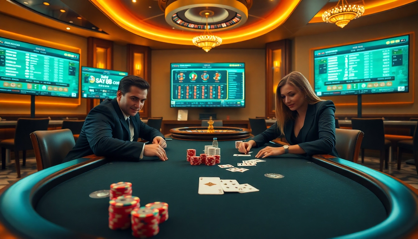 Experience high-stakes gameplay at say88 com with an engaging poker table scene.