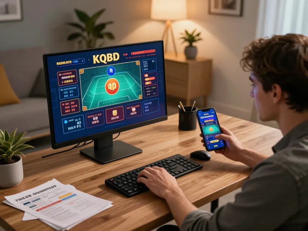 KQBD updates displayed on online gaming devices, showcasing the excitement of responsible gambling.