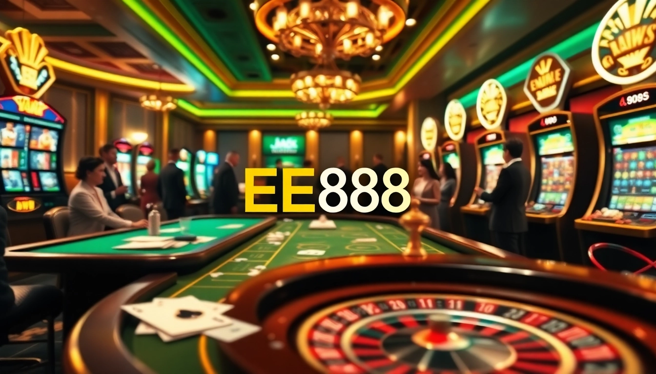 Experience EE88's dynamic casino atmosphere with games, cards, and Roulette excitement.