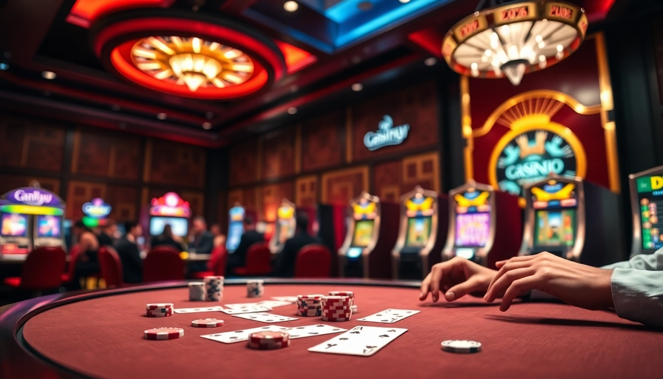Engaging scene of players at a Dominoqiu poker table immersed in thrilling gameplay.