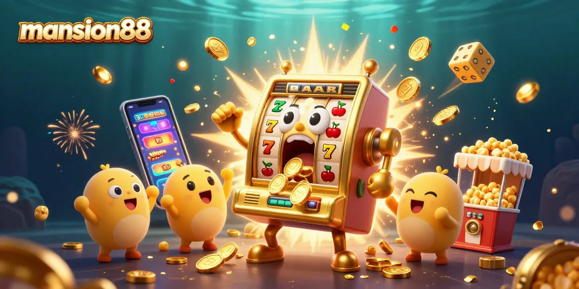 Win big at mansion88 with exciting jackpot scenes featuring vibrant slot machines and prizes.