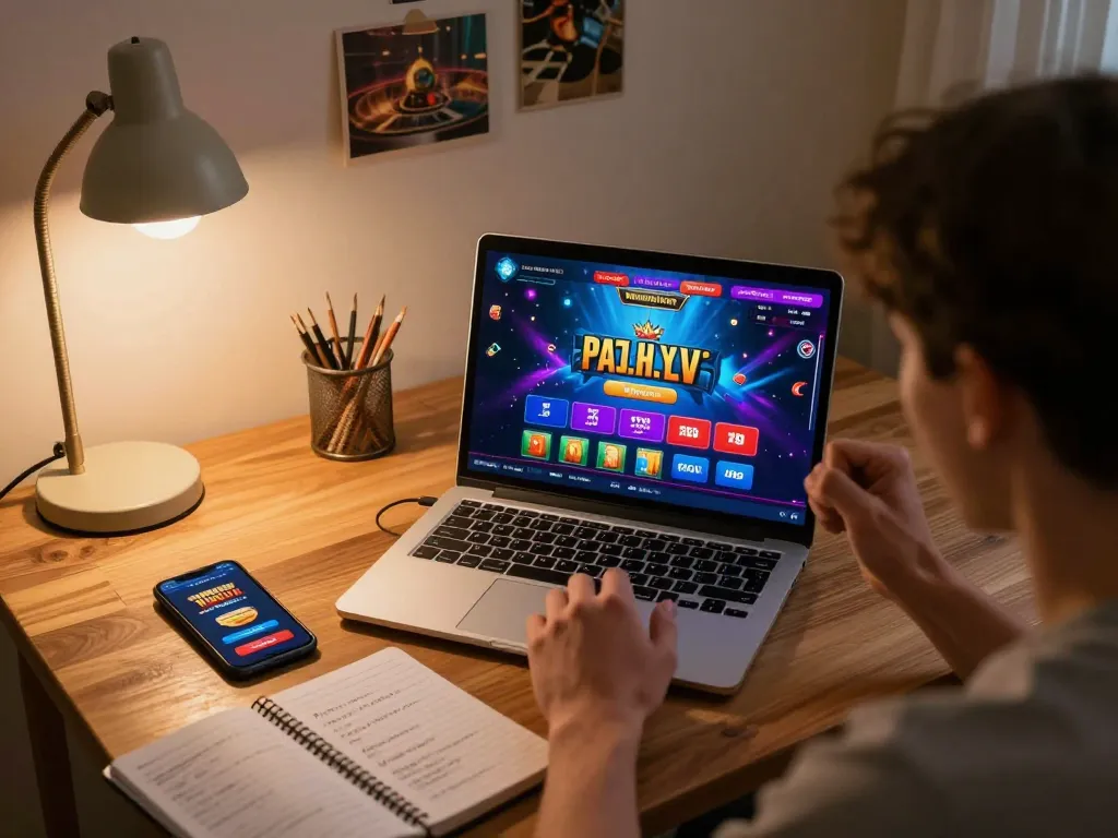 Engaging in online casino gaming with a bonus new member promotion on screen, showcasing strategic gameplay