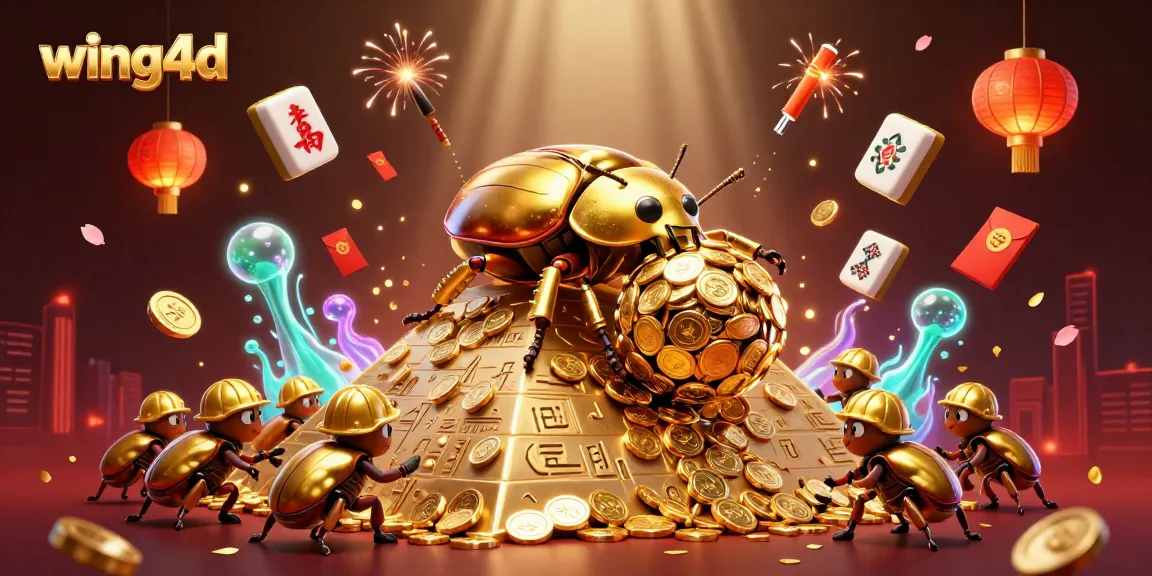 Engage with wing4d’s golden beetle scene, embodying rich gambling energy and excitement.