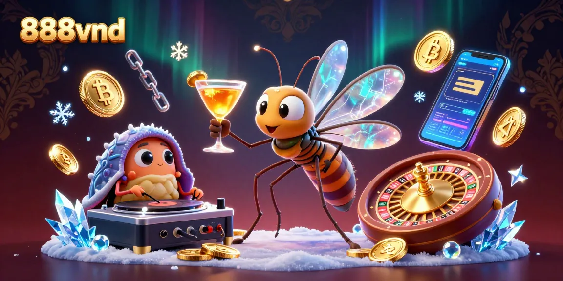 Interact with 888vnd in this captivating casino scene featuring vibrant gaming elements and a lively atmosphere.
