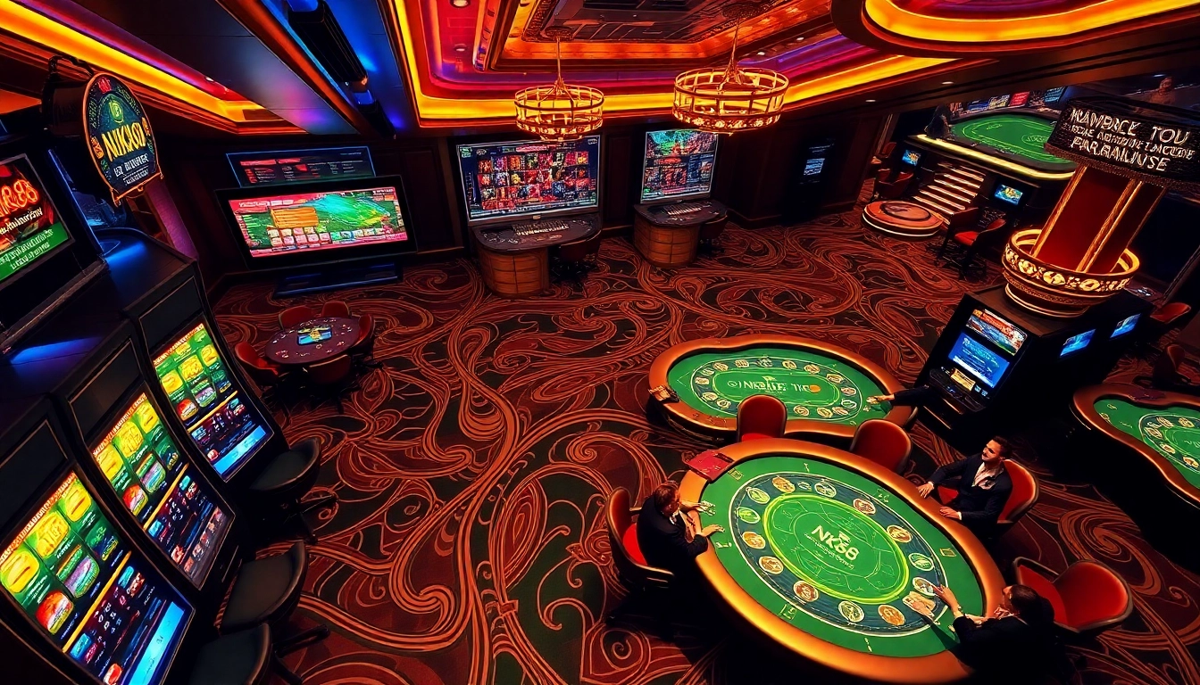 Experience nk88 online gaming with vibrant slot machines and engaging table games.