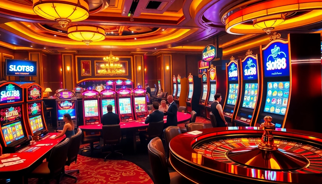 Experience the thrill of slot88 with vibrant slot machines and elegant casino action.
