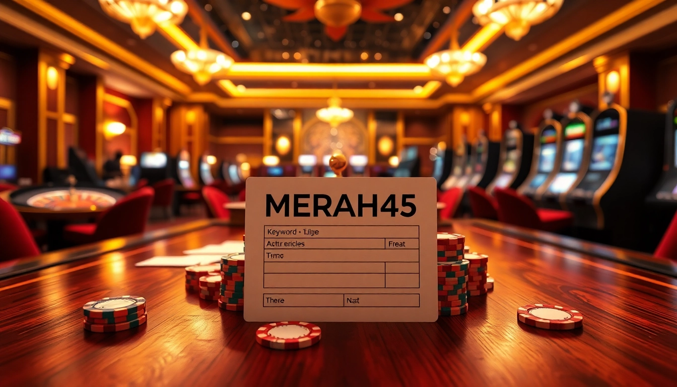 Experience the thrill of MERAH45 with vibrant casino elements bringing excitement to gaming.