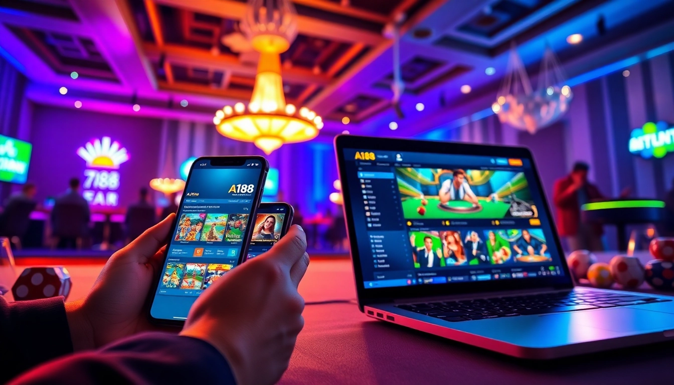 A188 online gaming platform showcasing immersive casino and sports betting experience.