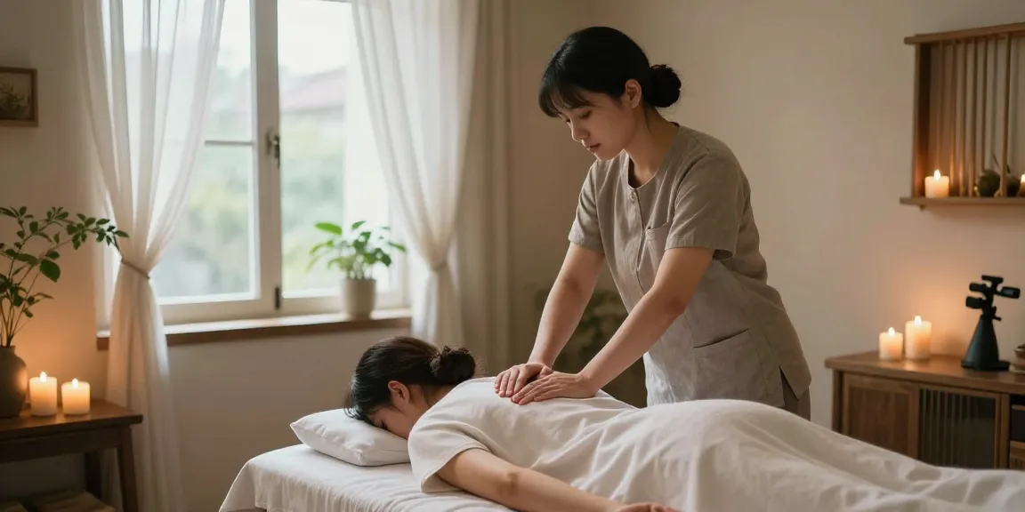 서울 지역 1인샵 마사지 중인 모습으로 편안한 분위기 조성