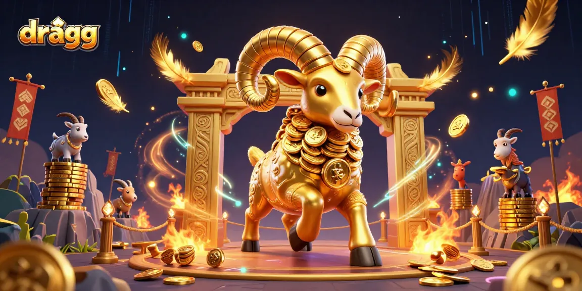 Dragg's interactive 3D casino scene featuring a charging ram amidst vibrant gambling elements.