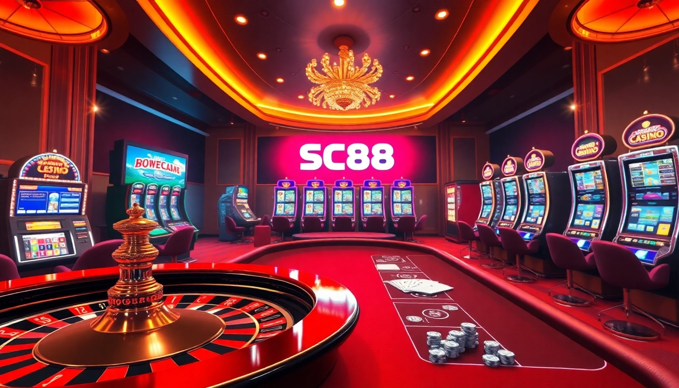 Experience thrilling online gameplay at SC88 with exciting slot machines and roulette.
