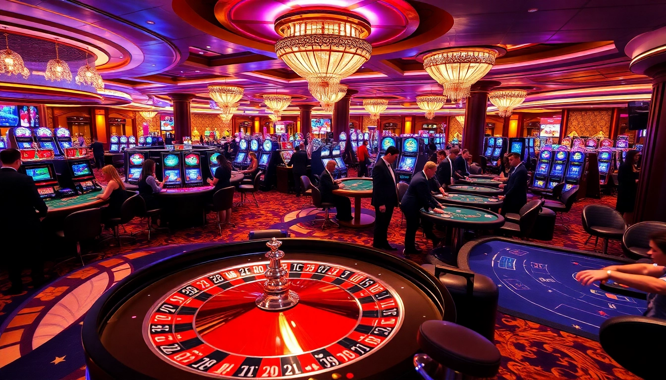 Bets placed at the 55WW casino, showcasing intense gameplay at roulette, blackjack, and slots.