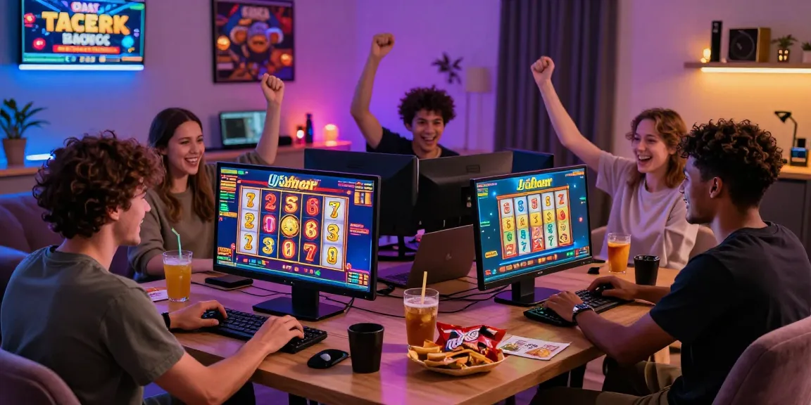 Players enjoying a slot gacor game online in a vibrant casino atmosphere.