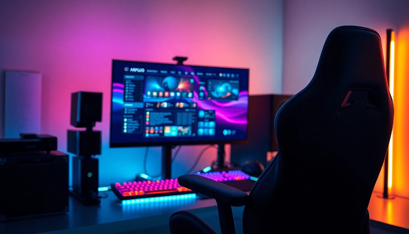 Engaging gaming setup showcasing a 雷电模拟器 interface and RGB accessories for immersive play.