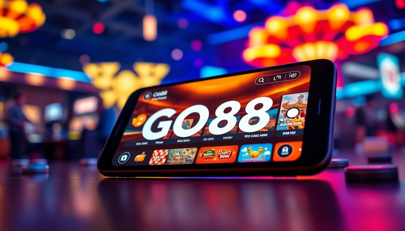 Experience dynamic gaming at https://go88c1.com/ with the GO88 app interface showcasing exciting online games.