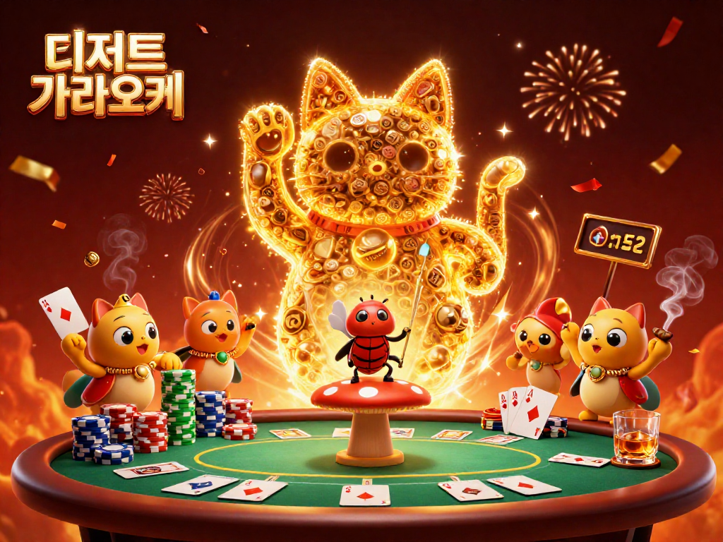 디저트 가라오케에서 향연을 느끼며 판돈을 올리는 분위기