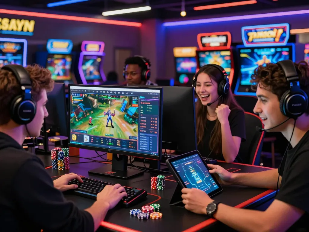 Players enjoying the ligasedayu online gambling experience with engaging gaming setups.