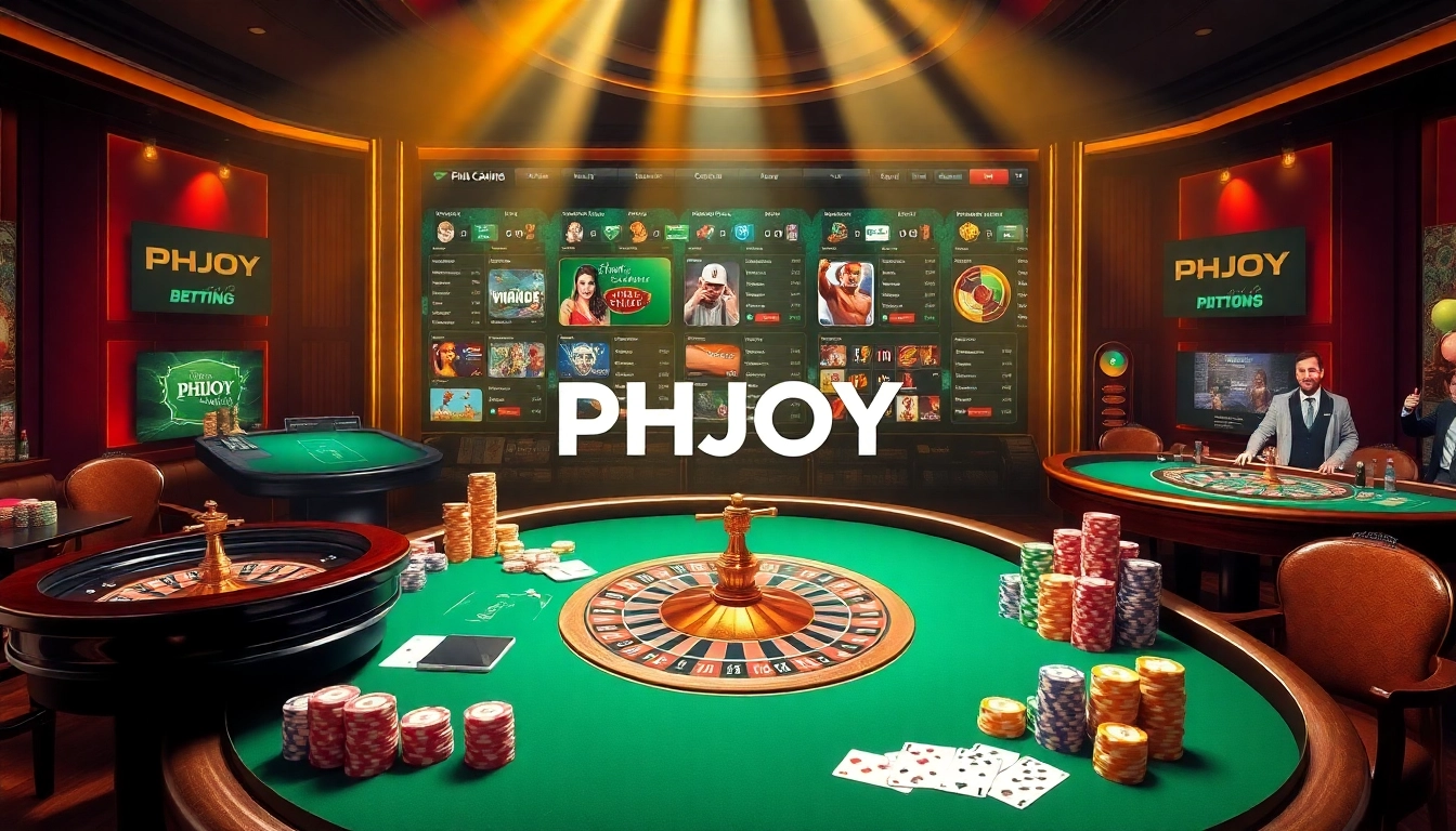 Experience the excitement of PHJOY sports betting with vibrant casino visuals showcasing winning moments.
