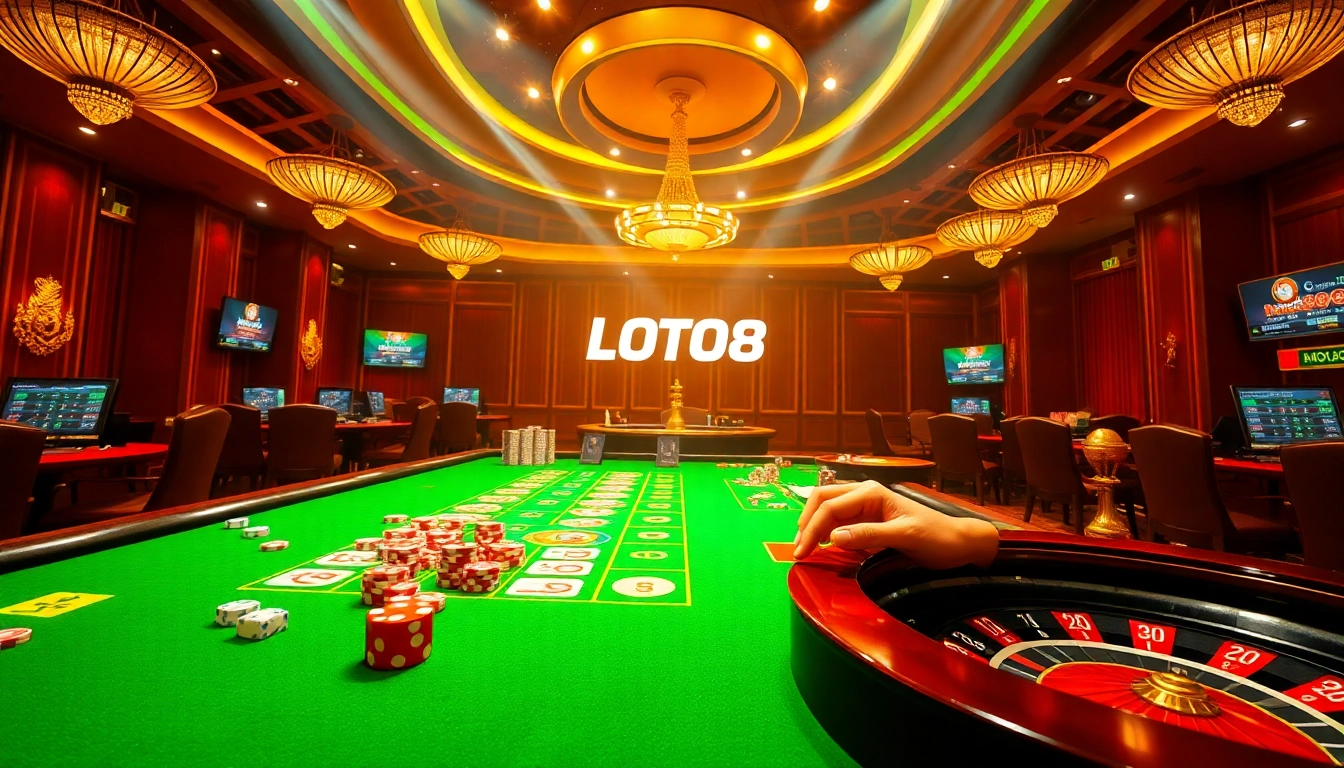 Experience the excitement of Casino LOTO188 with thrilling table games and vibrant gaming elements.