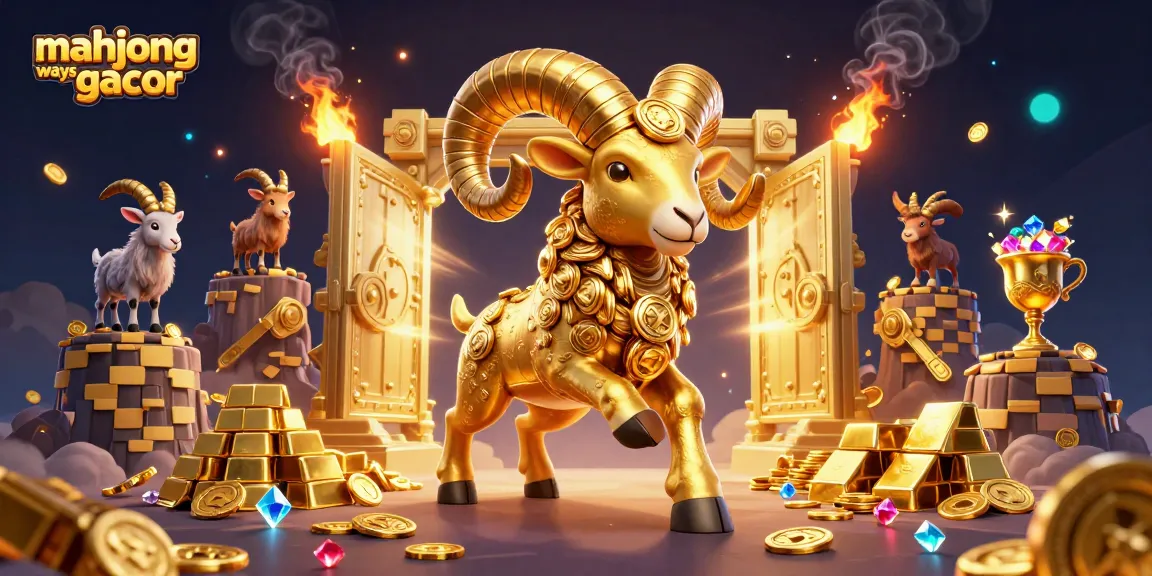 Experience the thrill of mahjong ways gacor with this dynamic illustration of winning symbols and gold treasures.
