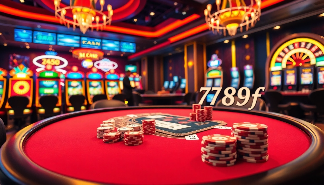 Experience thrilling gameplay at 789f with poker tables and vibrant slot machines.