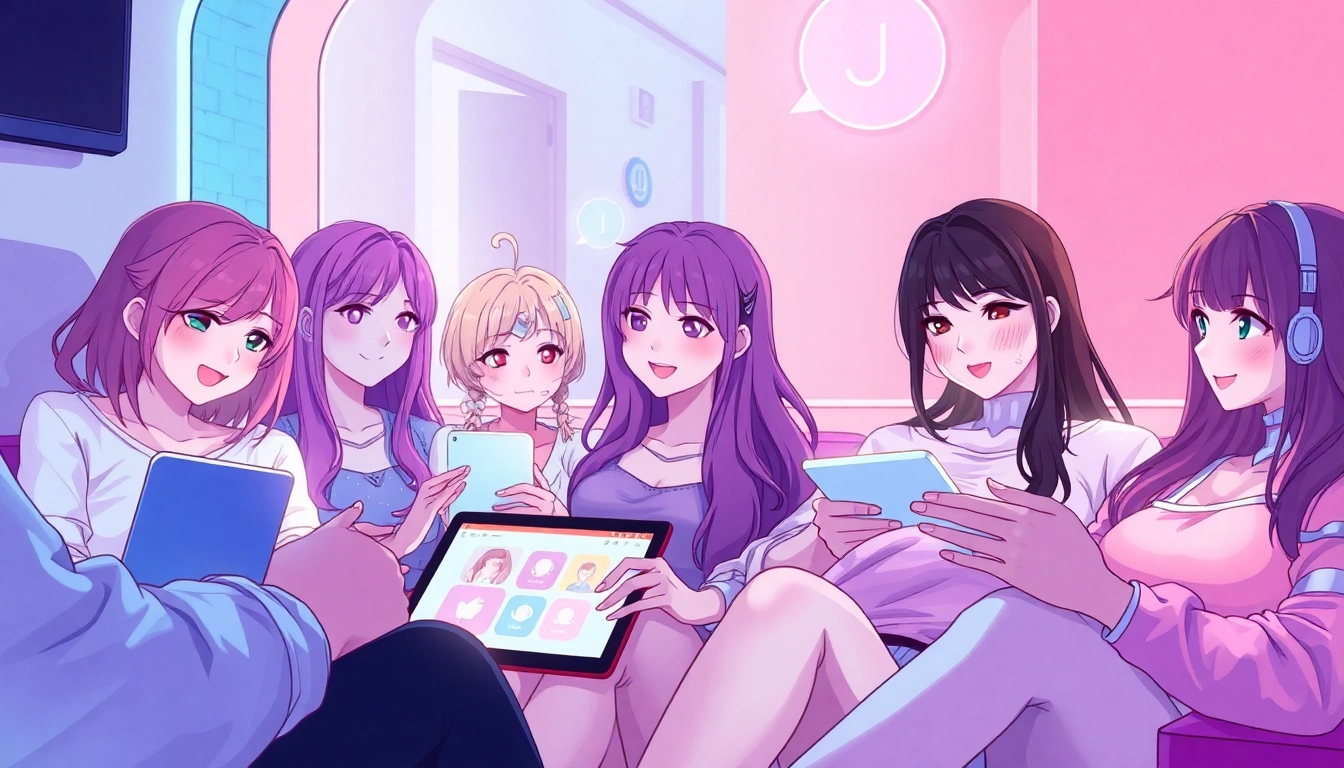 Engaging AI girlfriend characters in a digital chat environment, embodying nsfw ai connections.