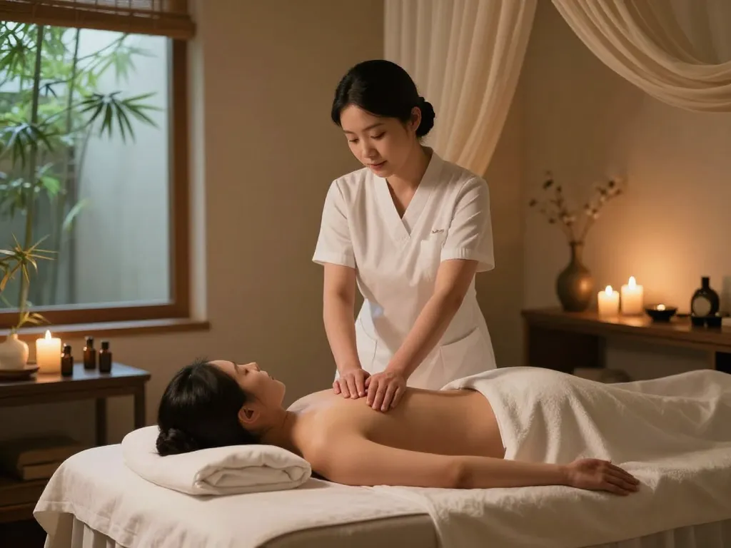 평화로운 분위기와 고요한 환경에서 관악스웨디시 마사지를 선보이는 편안한 스파 치료 세션.