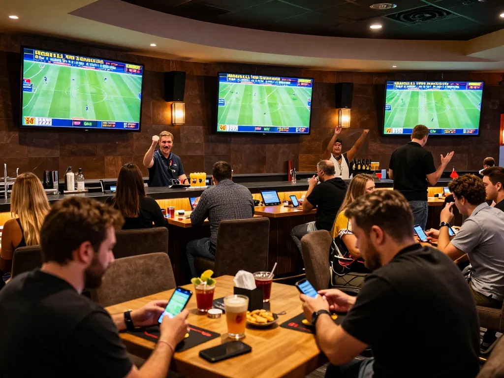 rr 88 players engaged in dynamic sports betting activity in a stylish lounge