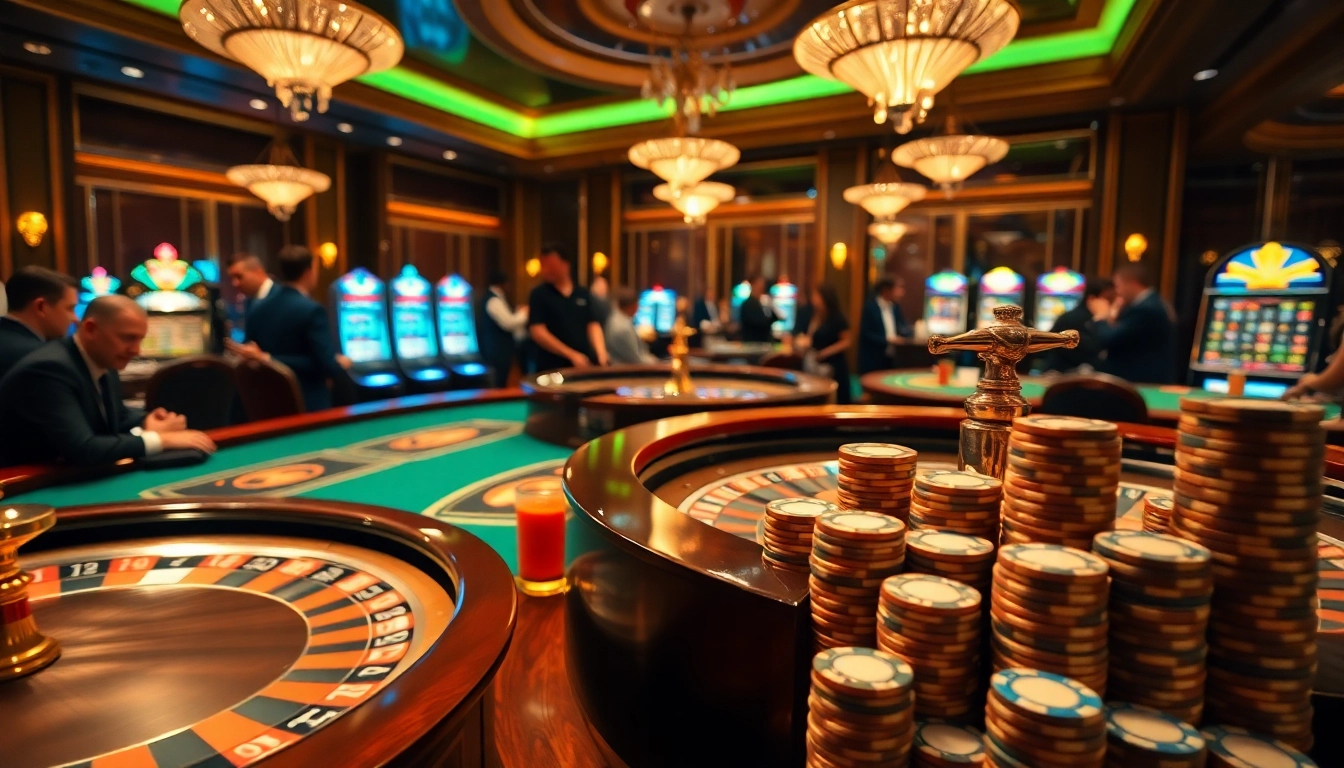 Jouez au poker et profitez des machines à sous vibrantes dans l'atmosphère luxueuse du casino en ligne.