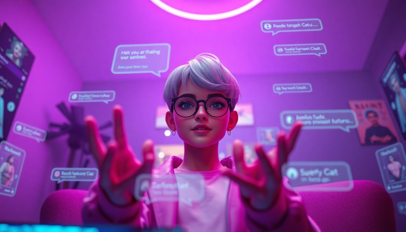 Engaging scene of an NSFW AI character interacting in a virtual chat, embodying the appeal of ai nsfw content.