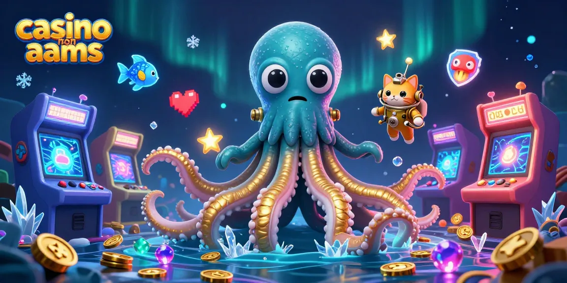 Gioca su casino non AAMS con un kraken e pesci bioluminescenti in un'illustrazione vivace.