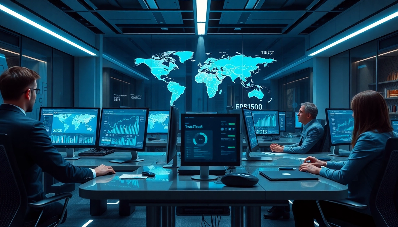 Futuristic financial technology scene with secure digital interfaces, representing 79king’s innovative online betting platform for 2025