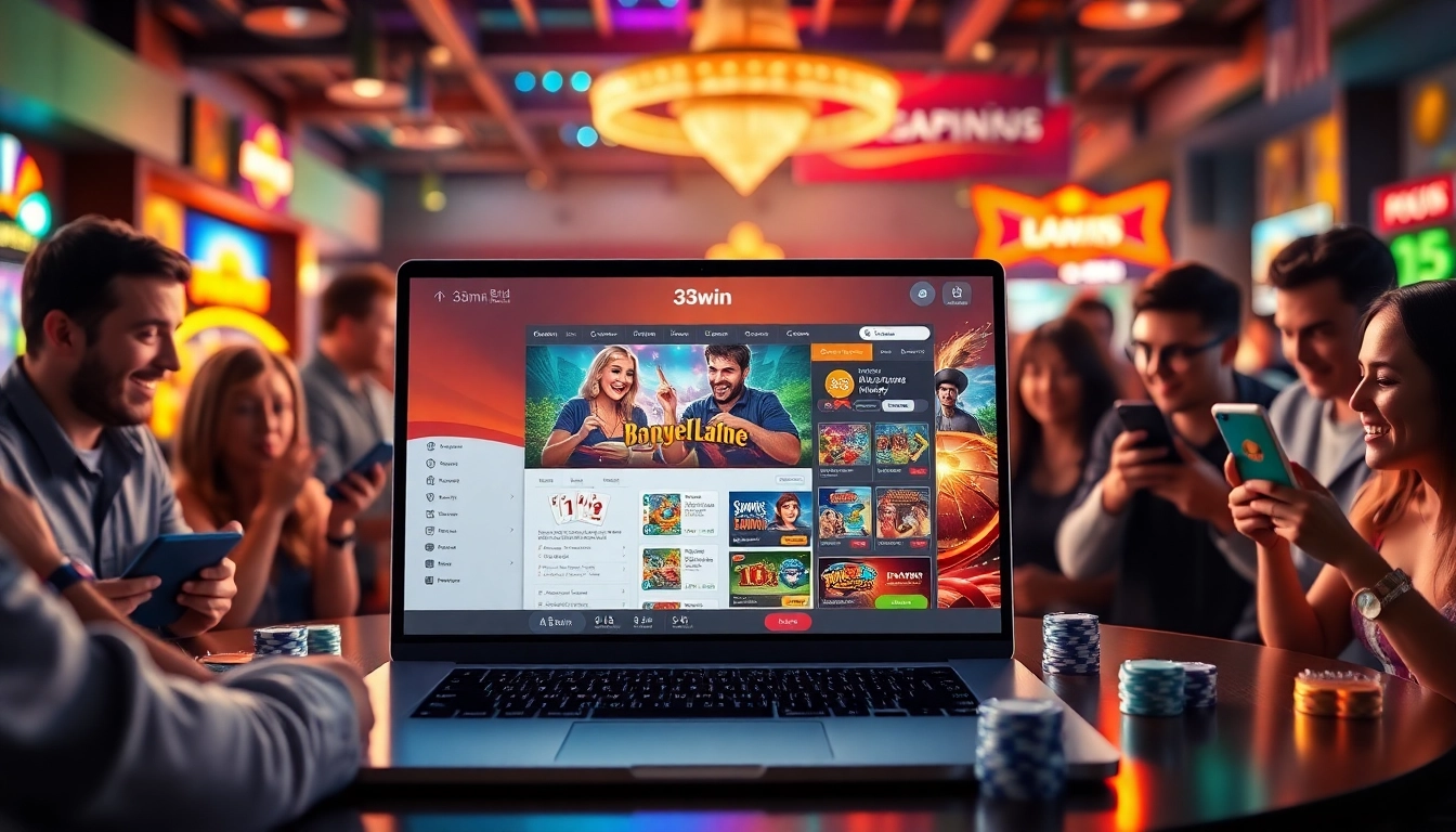 Experience the thrilling online casino atmosphere at 33win with vibrant gaming elements.